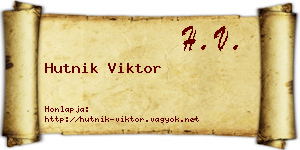 Hutnik Viktor névjegykártya